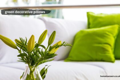 green decorative pillows