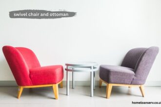 swivel chair and ottoman