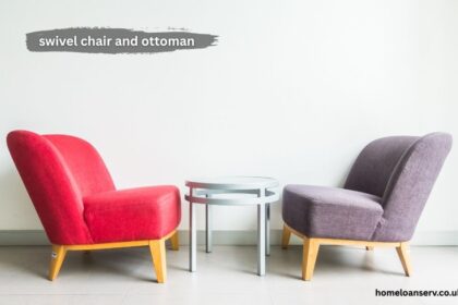 swivel chair and ottoman
