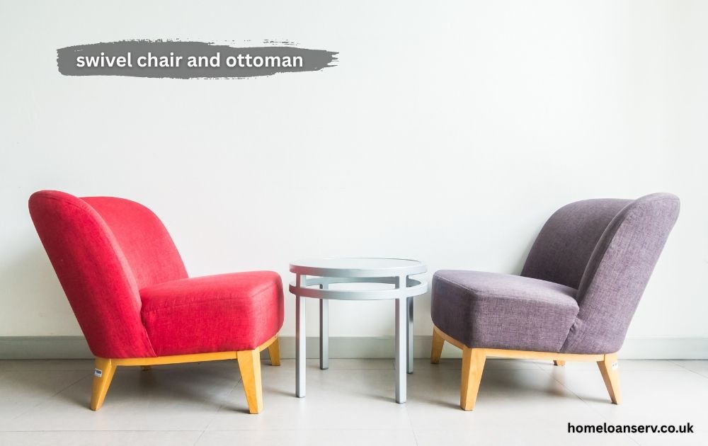 swivel chair and ottoman