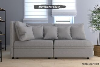 gray leather couch