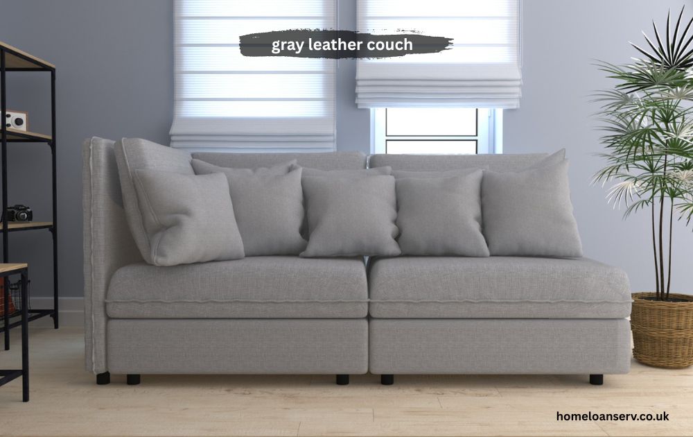 gray leather couch